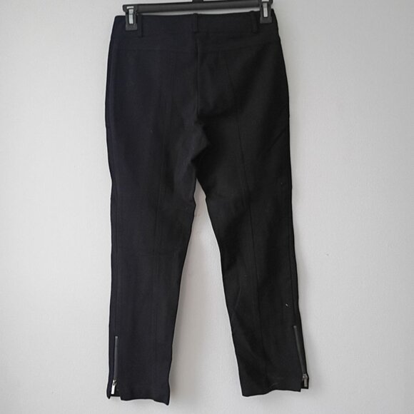 Cache Black Ponte Skinny Stretch Pants - Side & Ankle Zipper Size 6 - Picture 5 of 9